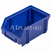 Навесной пластиковый лоток без разделителей 170х105х75 мм синий