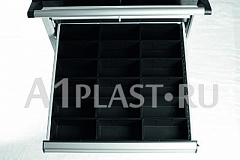 Лоток пластмассовый антистатический 75х150 мм (18 шт.) черный