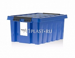 Пластиковый ящик с крышкой 400х300х170 мм синий