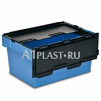 Трапециевидный пластиковый ящик с крышкой 600х400х315 мм