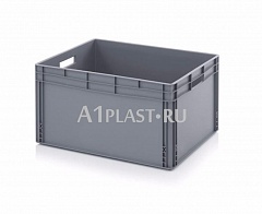 Евроконтейнер пластиковый с открытыми ручками 800х600х420 мм серый
