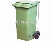 Контейнер для мусора 240 л с педальным приводом зеленый