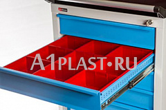 Лоток пластмассовый 150х150 мм (16 шт.) красный