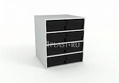 Кассетница 410х410х475 мм с лотками (8 шт.) черный