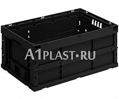 Складной антистатический ящик с блокировкой 600х400х260 мм черный