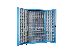 Металлический стеллаж 1150х400х1830 мм с пластиковым ящиком на 275 шт.