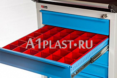 Лоток пластмассовый 75х150 мм (32 шт.) красный