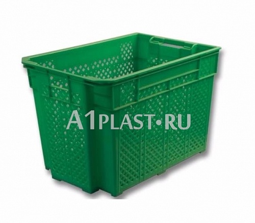 Перфорированный пластиковый ящик решетчатый 600х400х415 мм