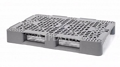 Паллета пластиковая на 2-х полозьях 1200х800х150 мм серый