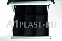 Лоток пластмассовый антистатический 150х150 мм (9 шт.) черный