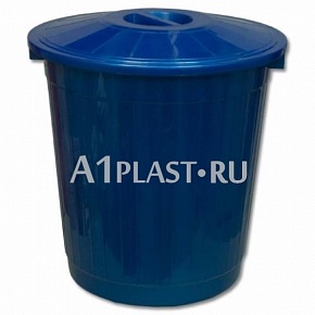 Пластиковый мусорный бак 50 л синий