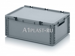 Пластиковый евроконтейнер с открытыми ручками 600х400х235 мм серый