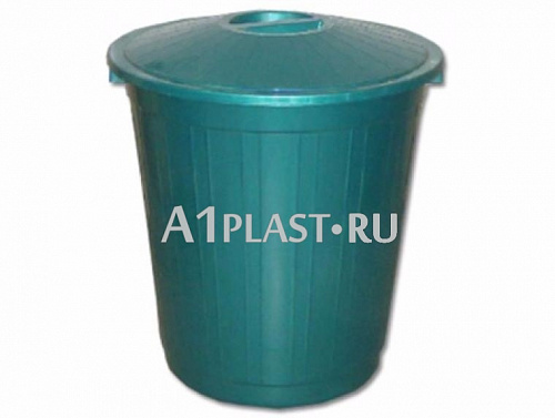Пластиковый мусорный бак 80 л зеленый